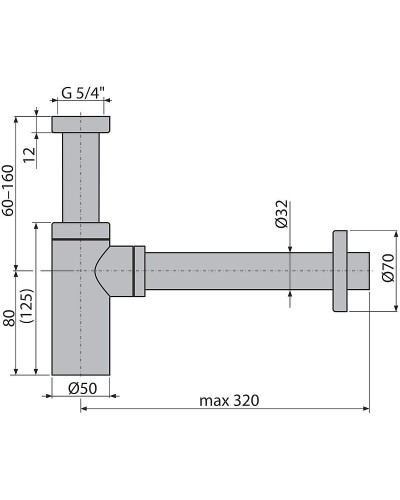 Сифон для раковины Alcaplast Design A400-G-B Золото матовое