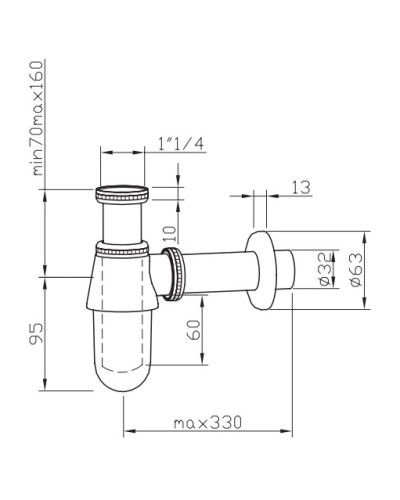 Сифон для раковины Noken Botella N199514001