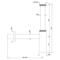 Сифон для раковины Jaquar ALD-CHR-769L300X190