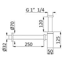 Сифон для раковины Cezares Czr CZR-B-SMQ-NOP Черный матовый