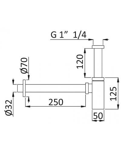 Сифон для раковины Cezares Czr CZR-B-SMQ-NOP Черный матовый