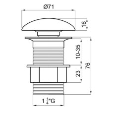 Донный клапан Noken Slender Caliza Concrete N359323150