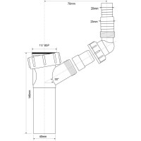 Вставка с адаптером 1 1/2"-40 McALPINE TEE3