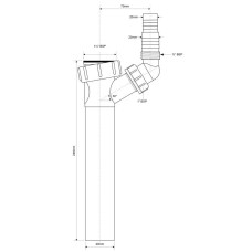 Вставка с адаптером 1 1/2"-40 McALPINE TEE3-240