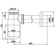 Сифон для раковины Rose RS21