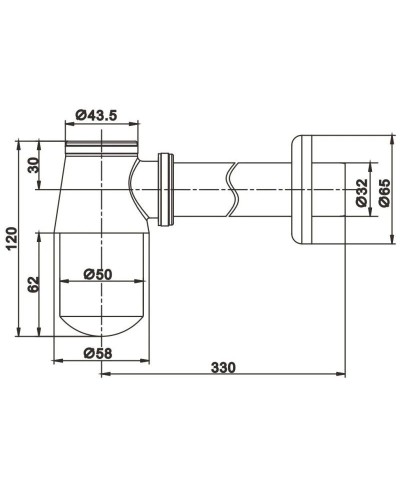 Сифон для раковины Rose RS21