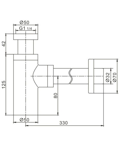 Сифон для раковины Rose RS22
