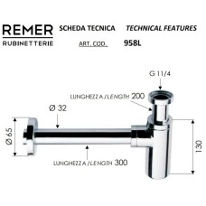 Сифон для раковины Remer 958LDO