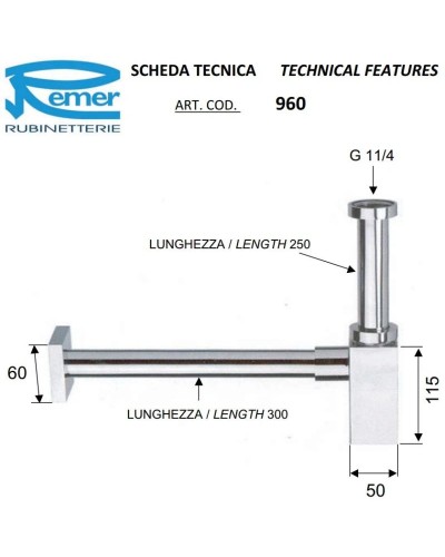 Сифон для раковины Remer 960114VO