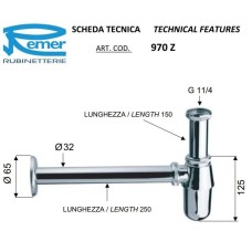 Сифон для раковины Remer 970Z114VO