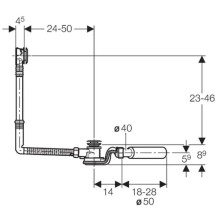 Слив-перелив для ванны Geberit 150.756.21.1