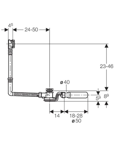 Слив-перелив для ванны Geberit 150.756.21.1