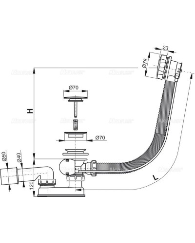 Слив-перелив для ванны AlcaPlast A55KM