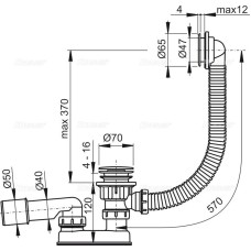 Слив-перелив для ванны ClickClack AlcaPlast A505CRM