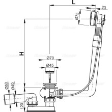 Слив-перелив для ванны AlcaPlast A552K