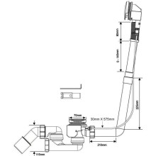 Слив-перелив для ванны нажимного действия McALPINE MRB13CBSR