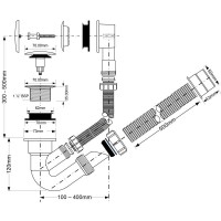 Слив-перелив для ванны ClickClack McALPINE MRB4CB