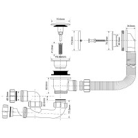 Слив-перелив для ванны ClickClack McALPINE MRB10-PB