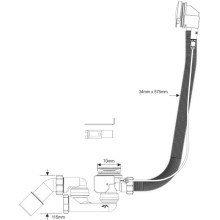 Слив-перелив для ванны нажимного действия McALPINE MRB13CB