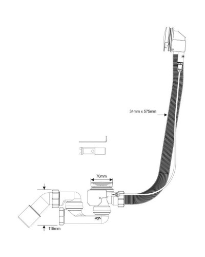 Слив-перелив для ванны нажимного действия McALPINE MRB13CB