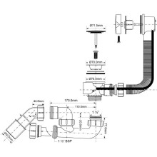 Слив-перелив для ванны McALPINE MRB2CNS-PB