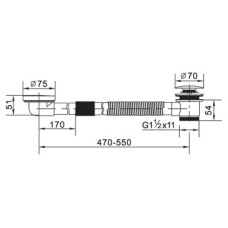 Слив-перелив для ванны Cezares CZR-STW1-03