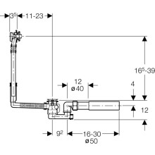 Слив-перелив для ванны Geberit 150.017.00.1