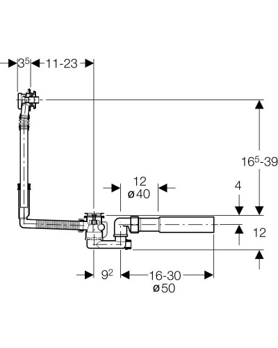 Слив-перелив для ванны Geberit 150.017.00.1