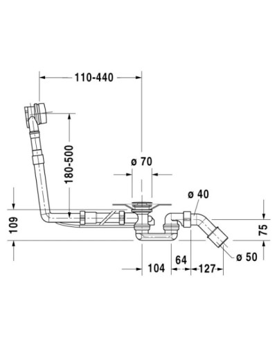 Слив-перелив для ванны Duravit 790289000001000