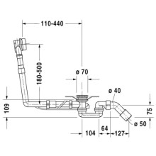 Слив-перелив для ванны Duravit 790293000001000