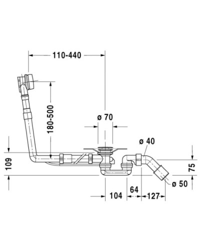 Слив-перелив для ванны Duravit 790293000001000