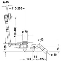 Слив-перелив для ванны Duravit 790225000001000