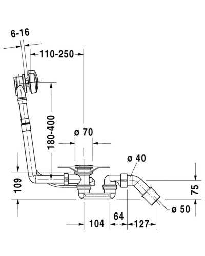 Слив-перелив для ванны Duravit 790225000001000