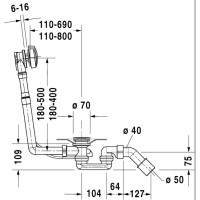 Слив-перелив для ванны Duravit 790227000001000