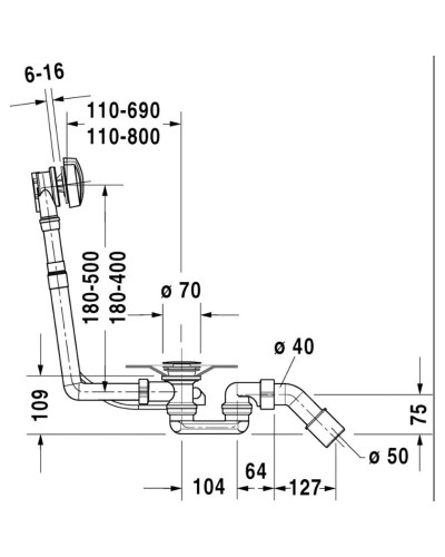 Слив-перелив для ванны Duravit 790227000001000