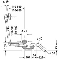 Слив-перелив для ванны Duravit 790226000001000