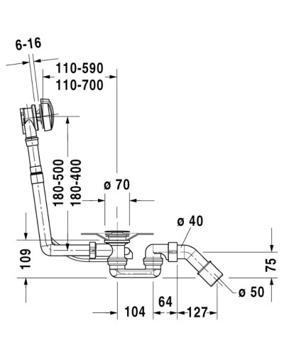 Слив-перелив для ванны Duravit 790226000001000