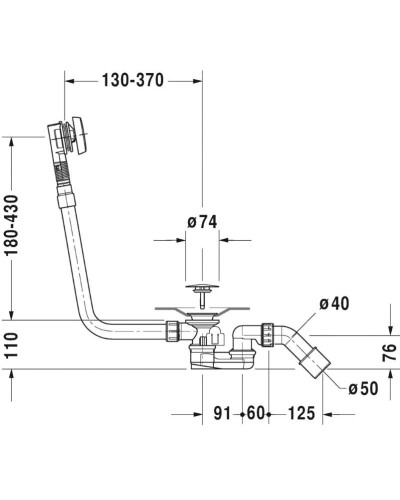 Слив-перелив для ванны Duravit 791244000001000