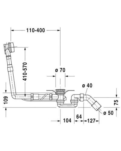 Слив-перелив для ванны Duravit 791201000001000