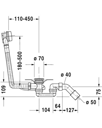 Слив-перелив для ванны Duravit 791221000001000