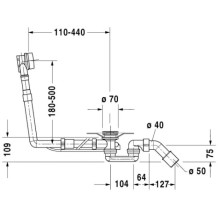 Слив-перелив для ванны Duravit 790295000001000