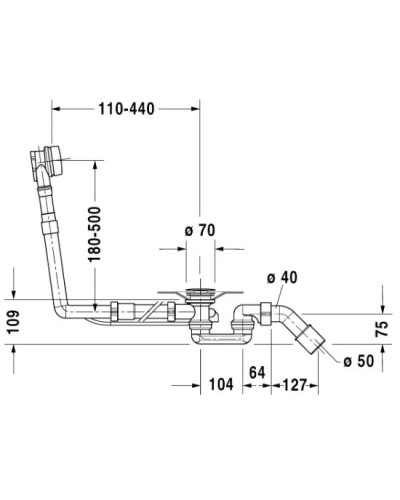 Слив-перелив для ванны Duravit 790295000001000