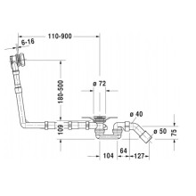 Слив-перелив для ванны Duravit 790299000001000