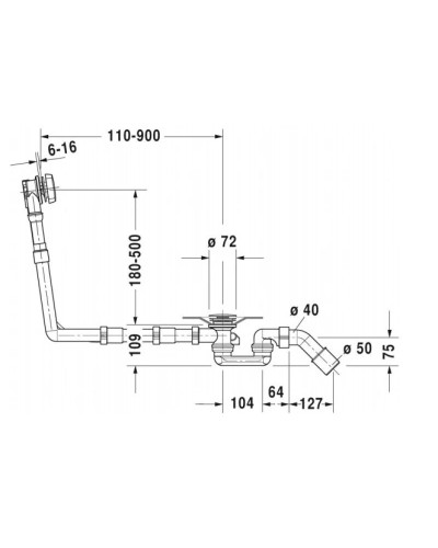 Слив-перелив для ванны Duravit 790299000001000
