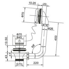 Слив-перелив для ванны BelBagno BB-OVF-02-ORO
