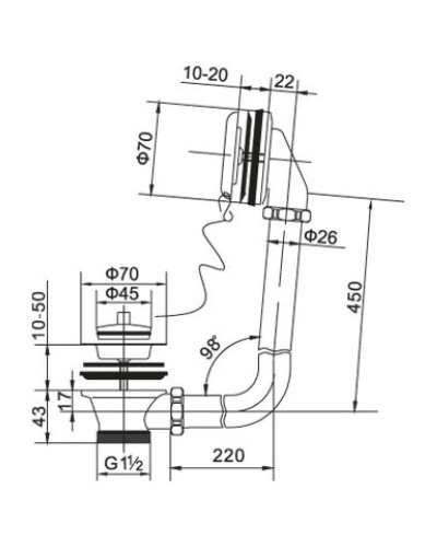 Слив-перелив для ванны BelBagno BB-OVF-02-ORO