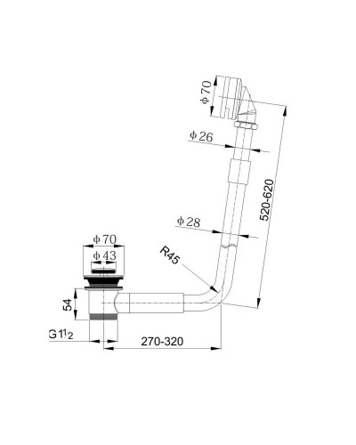 Слив-перелив для ванны Timo 8006/00
