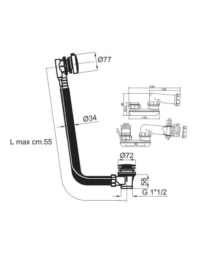 Слив-перелив для ванны Noken Next N780000002