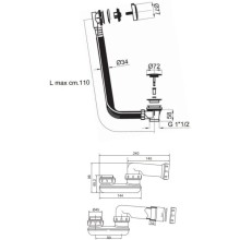 Слив-перелив для ванны Noken Next N770000154