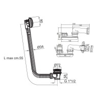 Слив-перелив для ванны Noken Next N780000008